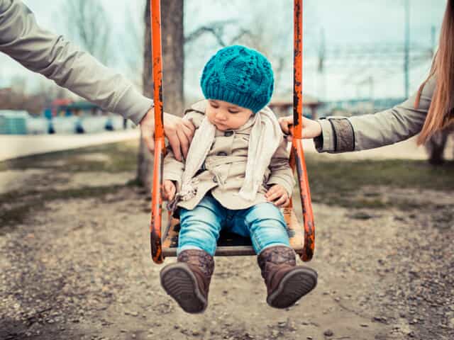 Child on a swing